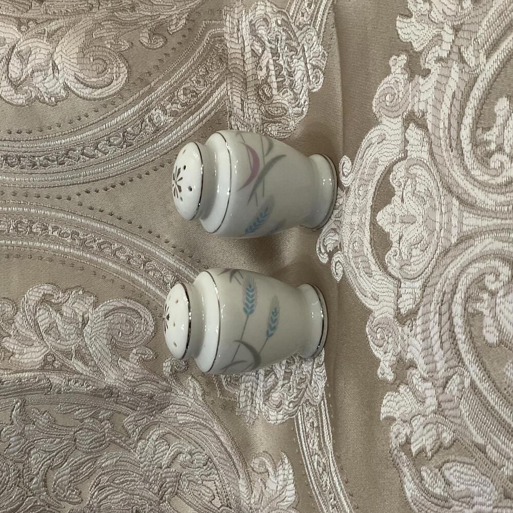 Vintage Valmont China Royal Wheat  Salt and Pepper Shakers